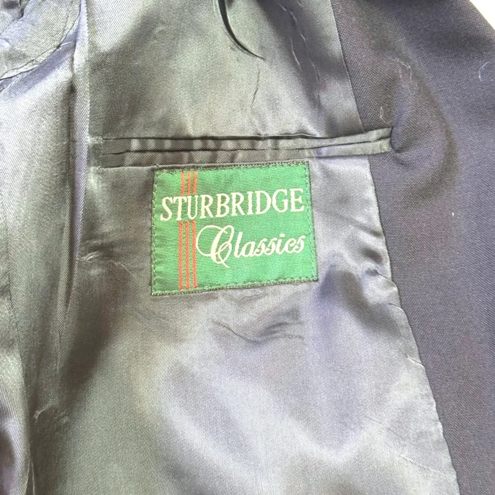 Sturbridge Classics Men's Wool Blazer USA Made‎ Navy Sport Coat 46R